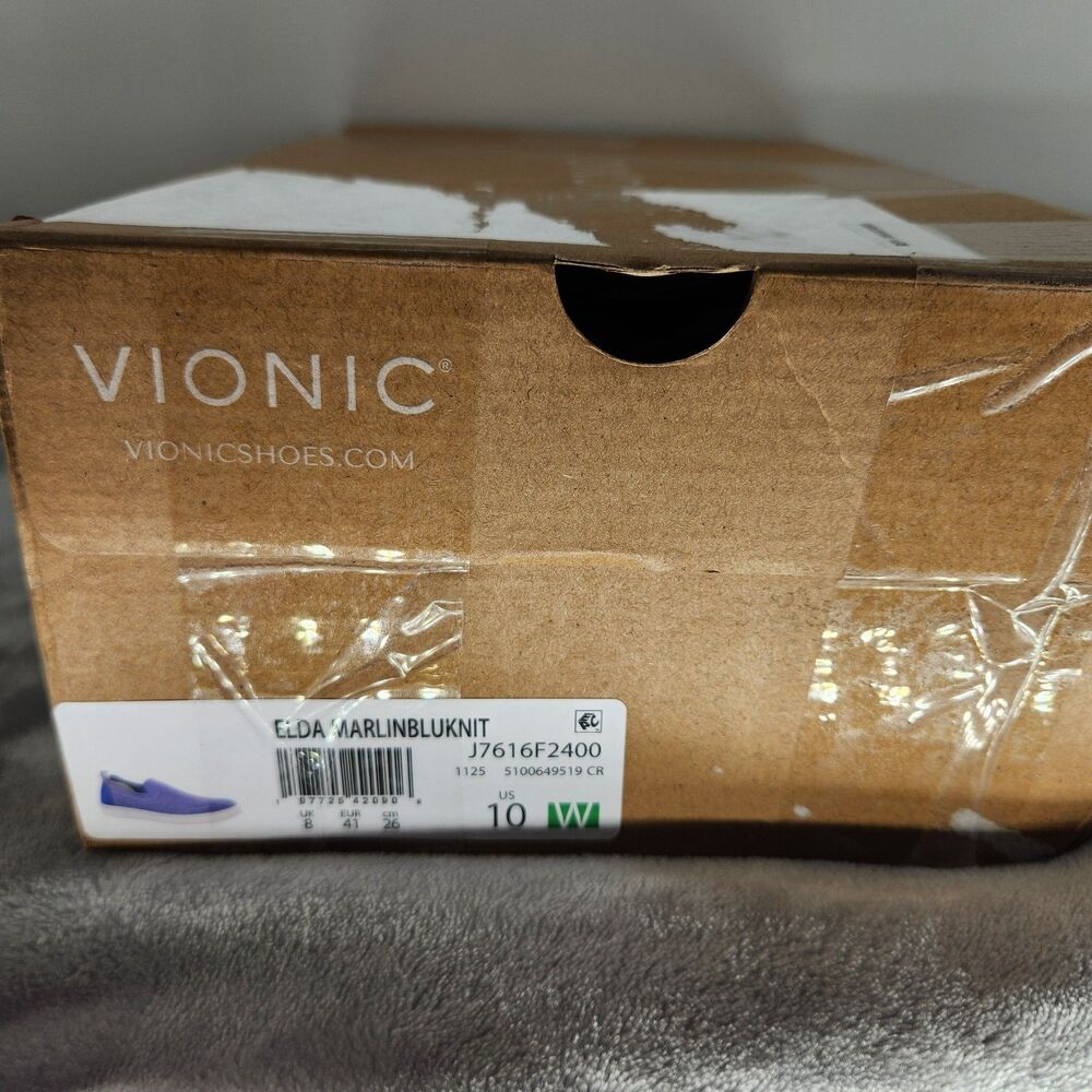 Vionic Women's 10W Marlin Blue Knit Elda Slip On Shoes New With Box $134‎